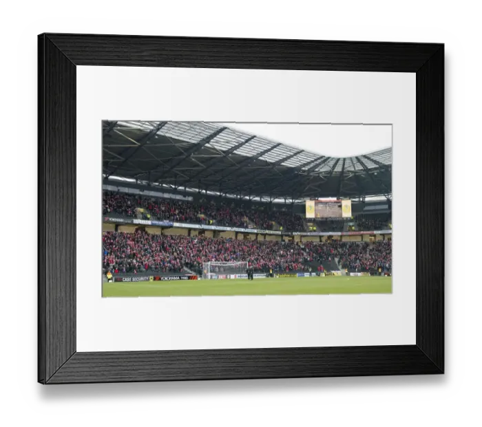 Framed Print : Sea of Scarves: A Unified Display of Bristol City Fans at Stadium MK