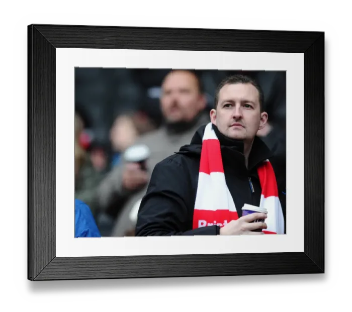Framed Print : Bristol City Fans Passionate Support at MK Dons vs. Bristol City, Sky Bet League One (07.02.2015)