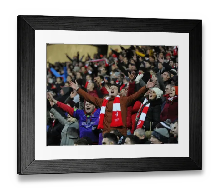 Framed Print : Unwavering Support: A Sea of Bristol City Fans at MK Dons vs. Bristol City, Sky Bet League One (07.02.2015)