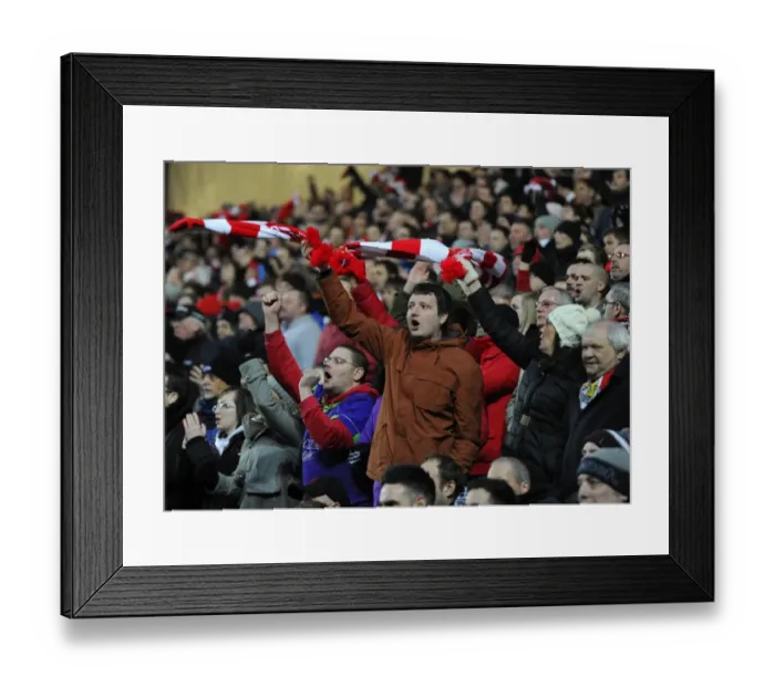 Framed Print : Bristol City Fans Unwavering Support at MK Dons vs. Bristol City, Sky Bet League One (07.02.2015)