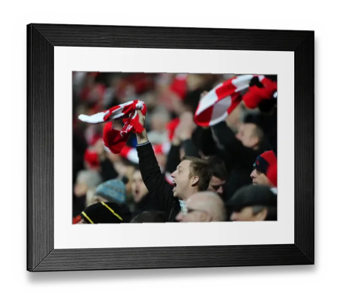Framed Print : Sea of Scarves: Unified Support of Bristol City Fans at MK Dons Match, February 2015