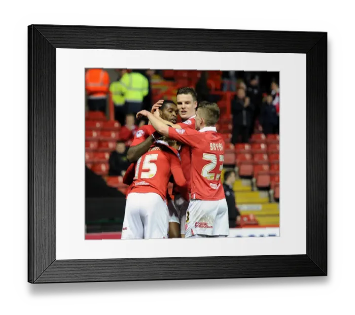 Framed Print : Thrilling Moment: Jay Emmanuel-Thomas's Goal Celebration (Bristol City vs Port Vale, Sky Bet League One, 2015)