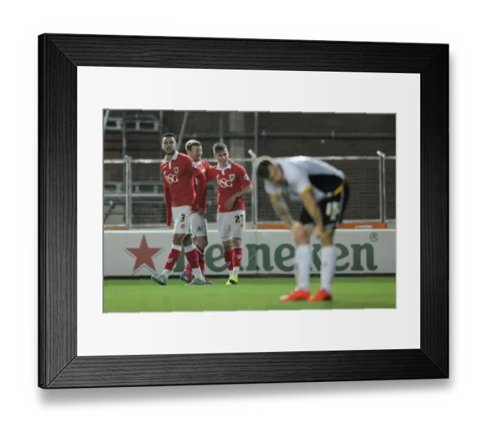 Framed Print : Bristol City's Joe Bryan Scores the Winning Goal Against Port Vale in Sky Bet League One