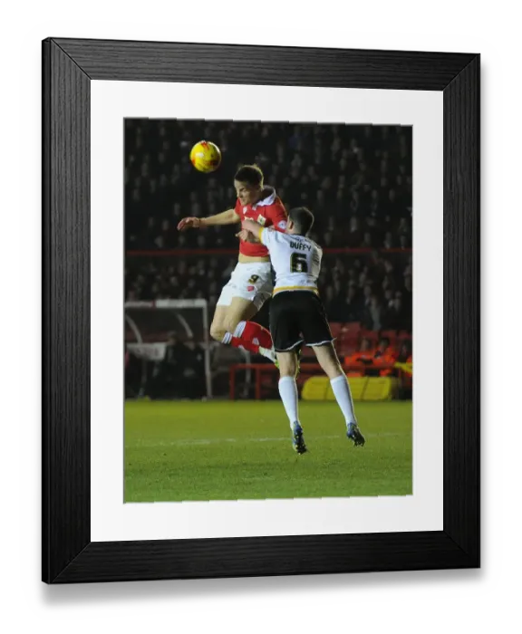 Framed Print : Battling for Supremacy: Smith vs. Duffy in the Sky Bet League One Clash at Ashton Gate Framed Print : Battling for Supremacy: Smith vs. Duffy in the Sky Bet League One Clash at Ashton Gate