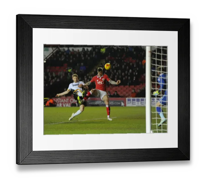 Framed Print : Bristol City vs Port Vale: Aden Flint vs Chris Robertson - Intense Battle on the Pitch Framed Print : Bristol City vs Port Vale: Aden Flint vs Chris Robertson - Intense Battle on the Pitch