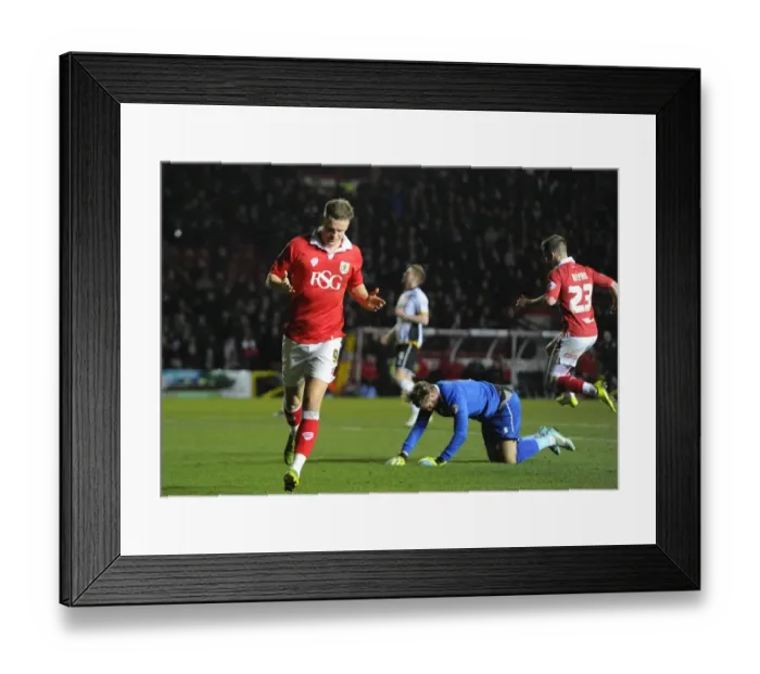 Framed Print : Matt Smith's Euphoric Goal Celebration: Bristol City's Victory Over Port Vale, Sky Bet League One Framed Print : Matt Smith's Euphoric Goal Celebration: Bristol City's Victory Over Port Vale, Sky Bet League One