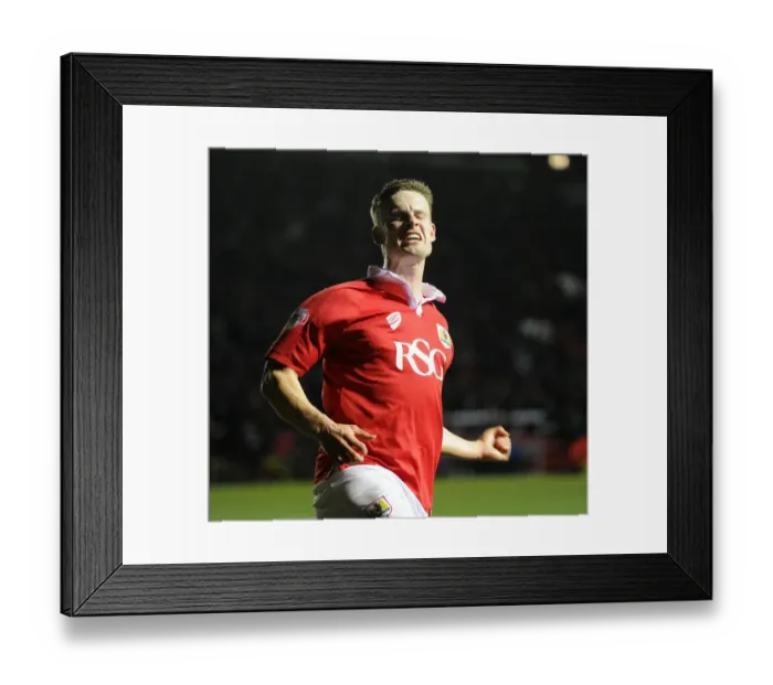 Framed Print : Bristol City's Matt Smith Celebrates Goal Against Port Vale in Sky Bet League One, 2015