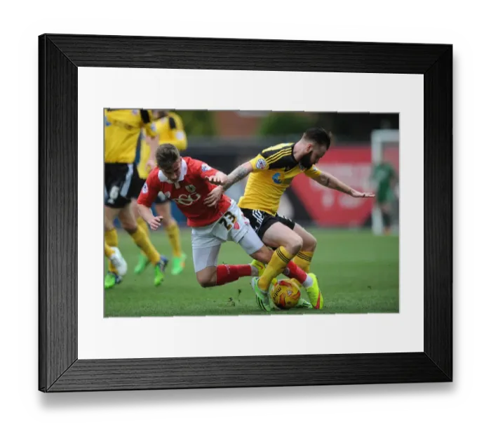 Framed Print : Intense Rivalry: Bryan vs Brayford Battle for Supremacy in Bristol City vs Sheffield United Football Match