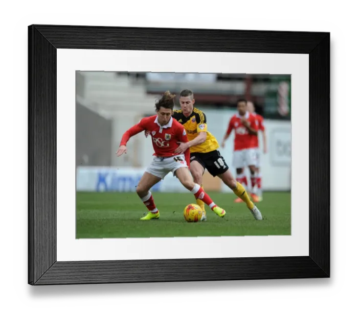 Framed Print : Intense Rivalry: Paul Coutts Fouls Luke Freeman in Bristol City vs. Sheffield United Clash, Sky Bet League One Framed Print : Intense Rivalry: Paul Coutts Fouls Luke Freeman in Bristol City vs. Sheffield United Clash, Sky Bet League One