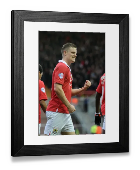 Framed Print : Matt Smith's Goal Celebration: Bristol City vs. Sheffield United, February 14, 2015
