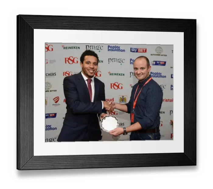 Framed Print : Bristol City FC: Man of the Match Honored vs. Sheffield United, February 14, 2015 Framed Print : Bristol City FC: Man of the Match Honored vs. Sheffield United, February 14, 2015