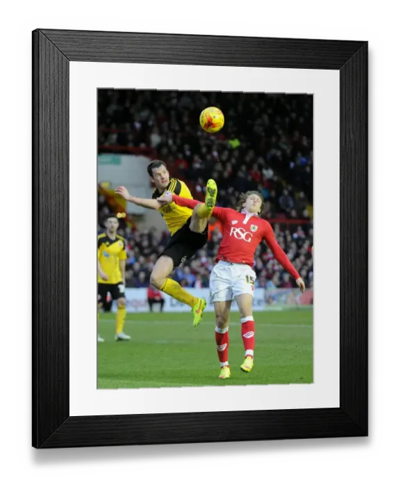 Framed Print : Battling for Supremacy: Luke Freeman vs. Michael Doyle in Bristol City vs. Sheffield United Football Match, 2015 Framed Print : Battling for Supremacy: Luke Freeman vs. Michael Doyle in Bristol City vs. Sheffield United Football Match, 2015