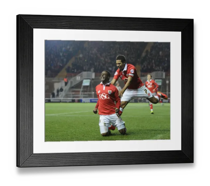 Framed Print : Jubilant Goal Celebration: Agard and Smith, Bristol City's Victory Moment vs. Peterborough United (2015) Framed Print : Jubilant Goal Celebration: Agard and Smith, Bristol City's Victory Moment vs. Peterborough United (2015)