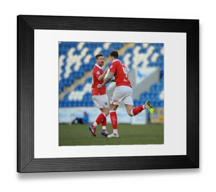 Framed Print : Aden Flint and Wade Elliott Celebrate Goal for Bristol City against Colchester United, 2015 Framed Print : Aden Flint and Wade Elliott Celebrate Goal for Bristol City against Colchester United, 2015