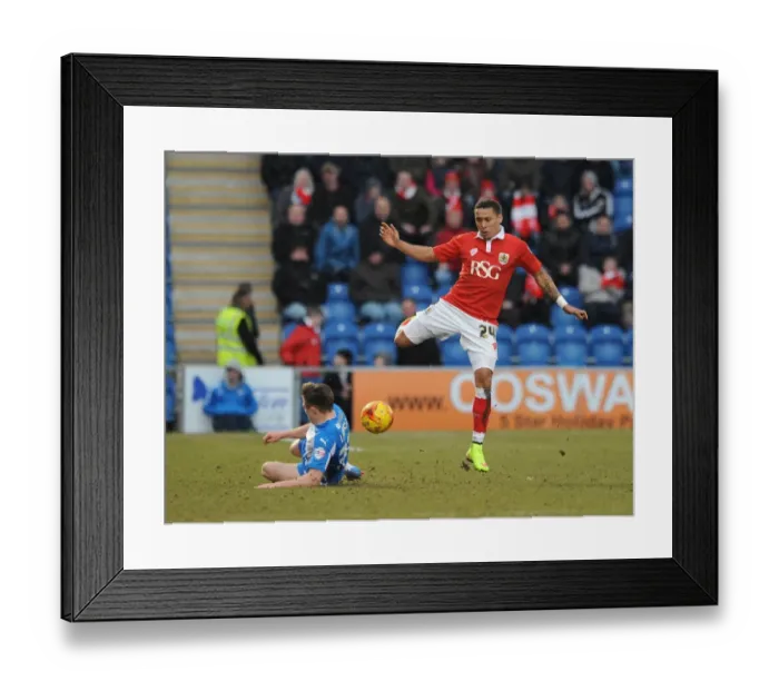 Framed Print : Bristol City's James Tavernier Tackled by Colchester United's Tom Lapslie during Colchester United vs. Bristol City, Sky Bet League One (February 21, 2015) Framed Print : Bristol City's James Tavernier Tackled by Colchester United's Tom Lapslie during Colchester United vs. Bristol City, Sky Bet League One (February 21, 2015)