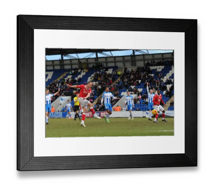 Framed Print : Aaron Wilbraham's Disallowed Goal: Colchester United vs. Bristol City, Sky Bet League One (February 21, 2015)