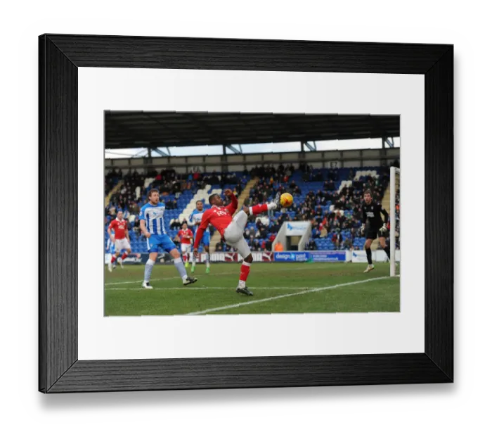 Framed Print : Bristol City's Kieran Agard Battles to Keep Ball in Play during Colchester United Clash, February 2015