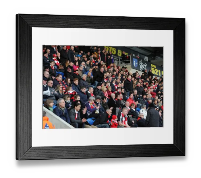 Framed Print : Bristol City's Unstoppable Fans: A Sea of Passion at Colchester United's Stadium (February 2015)