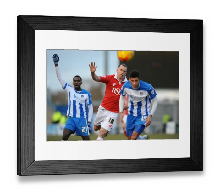 Framed Print : Aaron Wilbraham of Bristol City in Action against Colchester United, Colchester Community Stadium, 2015 Framed Print : Aaron Wilbraham of Bristol City in Action against Colchester United, Colchester Community Stadium, 2015