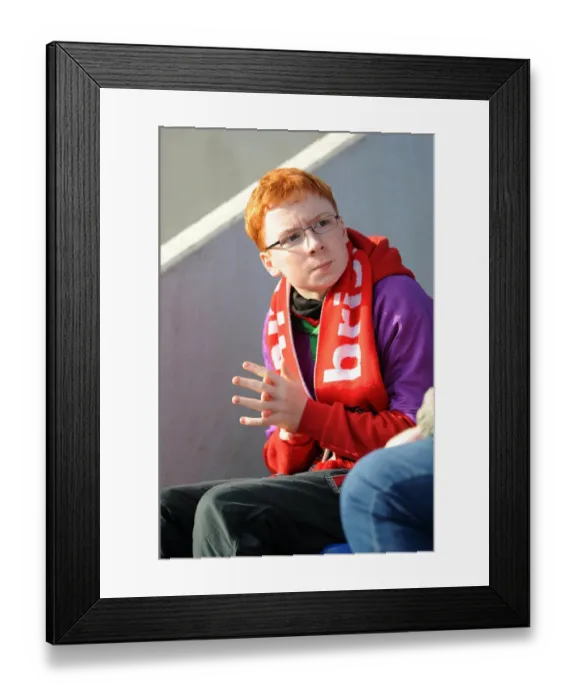 Framed Print : Bristol City Fans in Full Force at Colchester United vs. Bristol City, Sky Bet League One (February 2015)