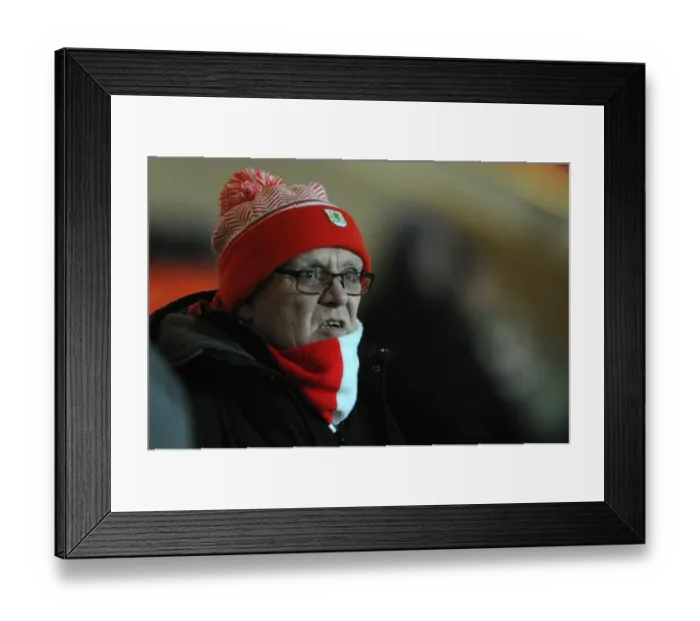 Framed Print : Bristol City Fan's Passionate Support at Doncaster Rovers vs. Bristol City, Sky Bet League One (February 2015)