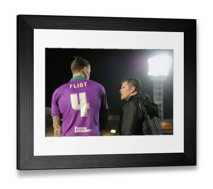 Framed Print : Steve Cotterill Conferencing with Aden Flint during Doncaster Rovers vs. Bristol City, Sky Bet League One (February 24, 2015)