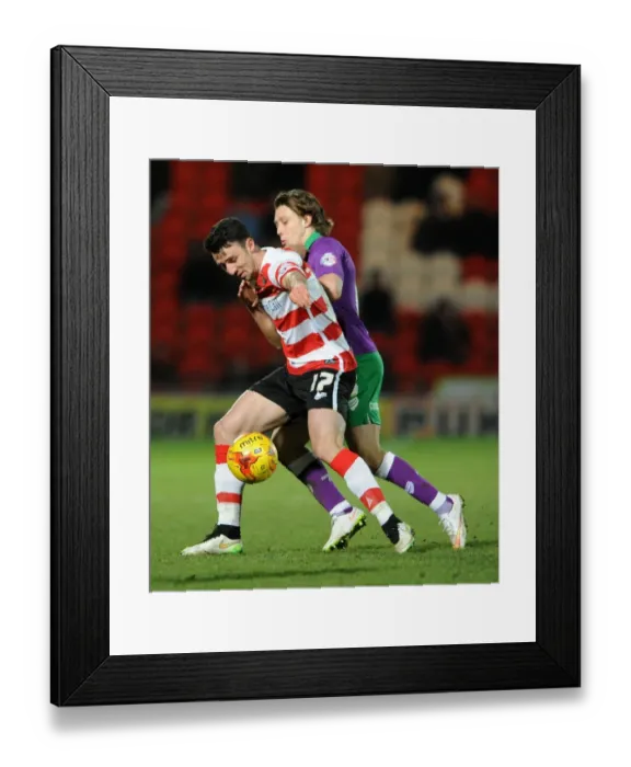 Framed Print : Bristol City's Luke Freeman Stops Doncaster Rovers Enda Stevens, Doncaster-Keepmoat Stadium, 2015 Framed Print : Bristol City's Luke Freeman Stops Doncaster Rovers Enda Stevens, Doncaster-Keepmoat Stadium, 2015