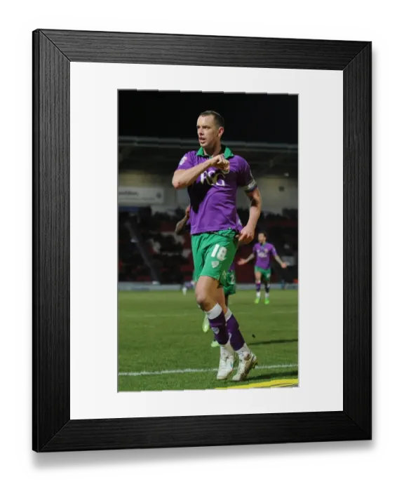 Framed Print : Euphoria Unleashed: Wilbraham's Thrilling Goal Celebration for Bristol City at Doncaster Rovers (February 24, 2015) Framed Print : Euphoria Unleashed: Wilbraham's Thrilling Goal Celebration for Bristol City at Doncaster Rovers (February 24, 2015)