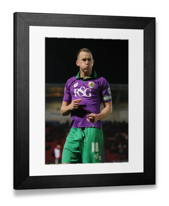 Framed Print : Aaron Wilbraham's Thrilling Goal Celebration: Doncaster Rovers vs. Bristol City, Sky Bet League One (February 24, 2015)