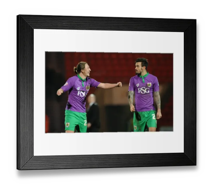 Framed Print : Bristol City: Luke Ayling and Marlon Pack Celebrate Win Against Doncaster Rovers at Keepmoat Stadium (February 2015) Framed Print : Bristol City: Luke Ayling and Marlon Pack Celebrate Win Against Doncaster Rovers at Keepmoat Stadium (February 2015)
