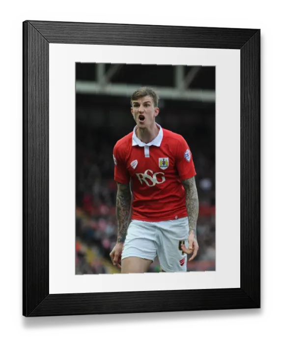 Framed Print : Aden Flint in Action: Bristol City vs Rochdale FC, Sky Bet League One, 2015