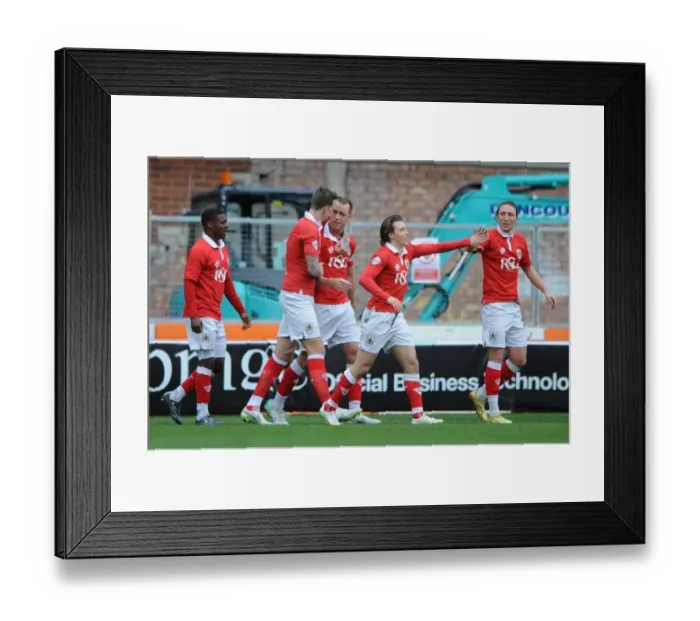 Framed Print : Bristol City Celebrates: Wilbraham's Goal Secures Victory Over Rochdale (February 2015)