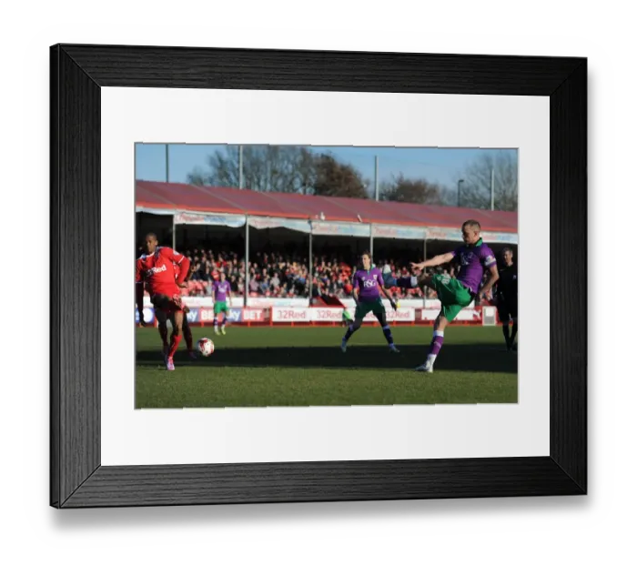 Framed Print : Aaron Wilbraham's Determined Shot: Crawley Town vs. Bristol City, Sky Bet League One