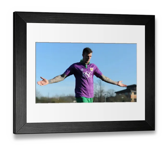 Framed Print : Aden Flint's Goal Celebration: Crawley Town vs. Bristol City, March 7, 2015 (Sky Bet League One)