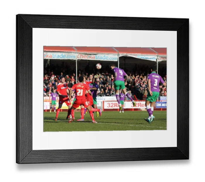 Framed Print : Aden Flint Scores Opening Goal: Bristol City at Crawley Town, March 7, 2015 Framed Print : Aden Flint Scores Opening Goal: Bristol City at Crawley Town, March 7, 2015