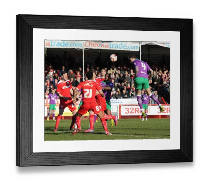 Framed Print : Aden Flint Scores Opening Goal: Crawley Town vs. Bristol City, March 7, 2015 Framed Print : Aden Flint Scores Opening Goal: Crawley Town vs. Bristol City, March 7, 2015
