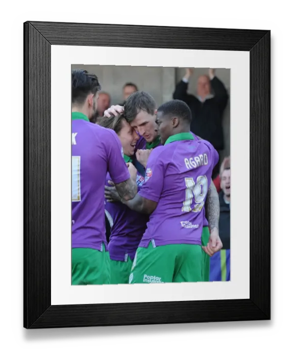 Framed Print : Aden Flint's Goal Celebration: Bristol City's Victory at Crawley Town, March 7, 2015