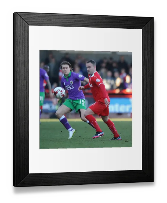 Framed Print : Bristol City's Luke Freeman Closes In on Crawley Town's Lee Fowler during Sky Bet League One Match