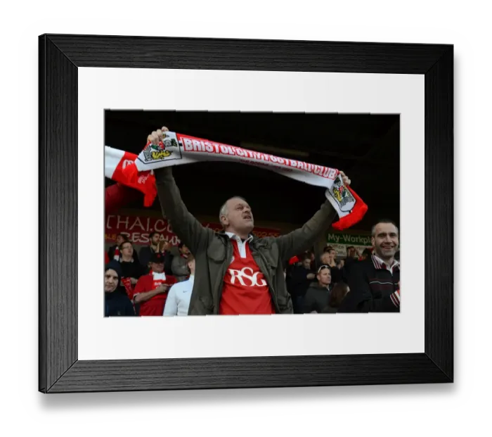Framed Print : Bristol City's Glory: Fan's Euphoria at 1-2 Victory Over Crawley Town