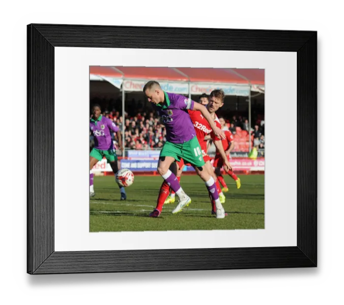 Framed Print : Aaron Wilbraham Fends Off Pressure at Crawley Town's Broadfield Stadium