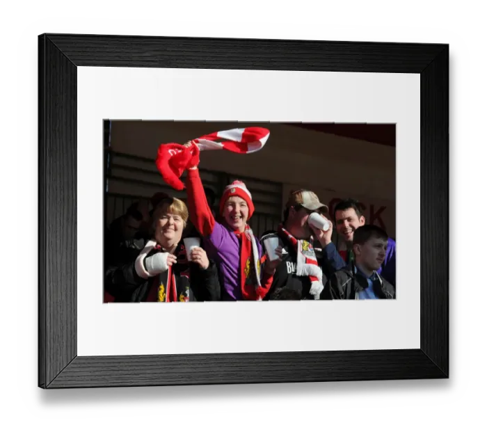 Framed Print : Bristol City Fans in Action at Broadfield Stadium during Sky Bet League One Match (07 / 03 / 2015)