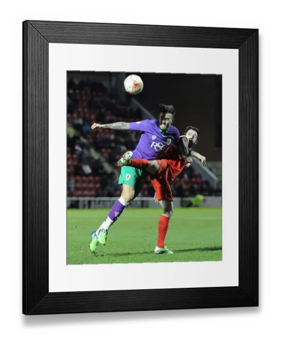 Framed Print : Maron Pack vs. Chris Dagnall: Intense Battle for the Ball in Leyton Orient vs. Bristol City Football Match, Sky Bet League One
