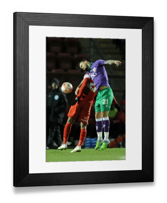 Framed Print : Maron Pack vs Jay Simpson: Intense Aerial Battle in Leyton Orient vs Bristol City Football Match, Sky Bet League One Framed Print : Maron Pack vs Jay Simpson: Intense Aerial Battle in Leyton Orient vs Bristol City Football Match, Sky Bet League One