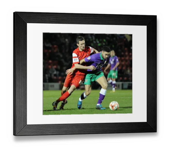 Framed Print : Derrick Williams vs David Mooney: Intense Battle for Ball Possession in Leyton Orient vs Bristol City Football Match, 2015 Framed Print : Derrick Williams vs David Mooney: Intense Battle for Ball Possession in Leyton Orient vs Bristol City Football Match, 2015