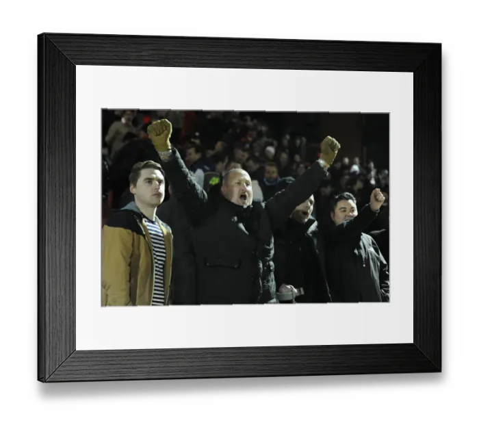 Framed Print : Exultant Bristol City Fan at Leyton Orient vs. Bristol City Match, Sky Bet League One