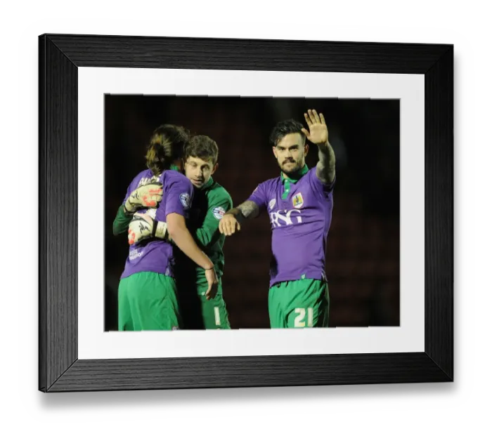 Framed Print : Bristol City Celebrates Win over Leyton Orient: Fielding, Ayling, and Pack Rejoice Framed Print : Bristol City Celebrates Win over Leyton Orient: Fielding, Ayling, and Pack Rejoice