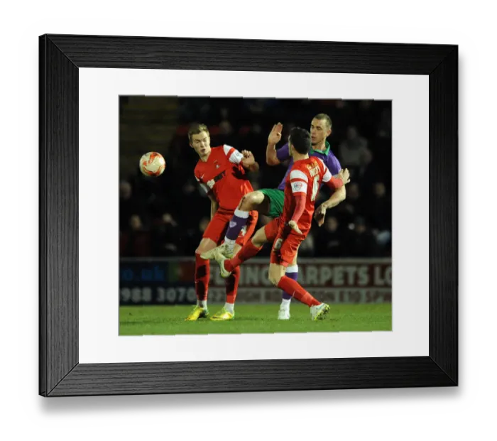 Framed Print : Intense Battle: Wilbraham vs. Baudry & Hedges in Leyton Orient vs. Bristol City Football Match, Sky Bet League One (Mar 2015)