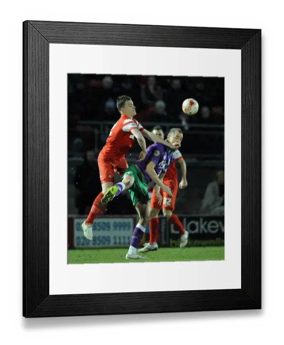 Framed Print : Intense Rivalry: Wilbraham vs. Lowry Clash in Leyton Orient vs. Bristol City Football Match, Sky Bet League One (March 2015)