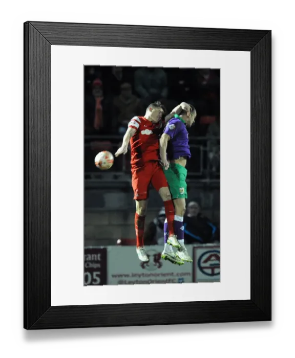 Framed Print : Intense Moment: Wilbraham vs. Lowry - Leyton Orient vs. Bristol City, Sky Bet League One (03 / 03 / 2015)