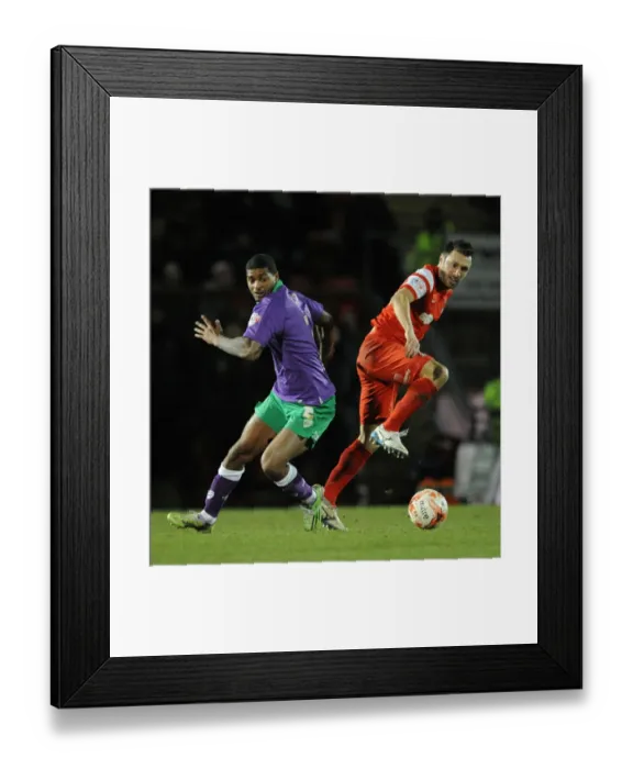 Framed Print : Bristol City vs Leyton Orient: Mark Little and Andrea Dossena Clash in Sky Bet League One Match, 2015